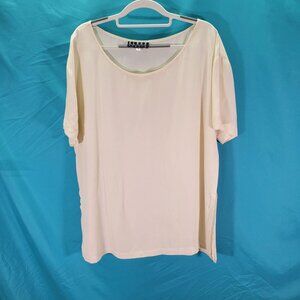 Kenar Studio Womens Ivory Blouse S Short Sleeve Lightweight & Breathable Casual